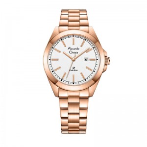 Alexandre Christie AC 1015 Rosegold White Steel Lady LDBRGSL